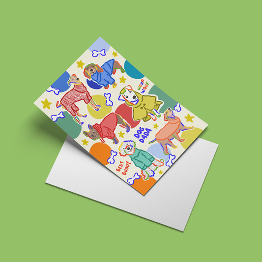 Dog Dad Print – angled standing view of the illustrated design