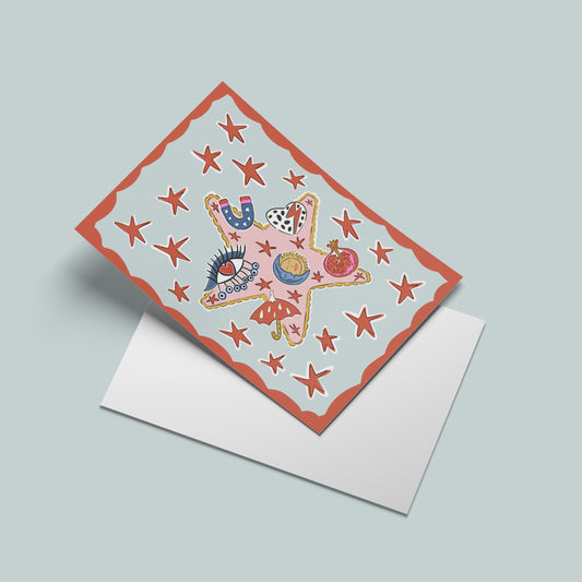 Durusko Print – angled standing view of the illustrated design