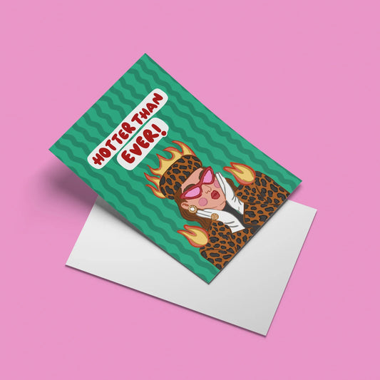 Hotter Than Ever Card – angled view with envelope
