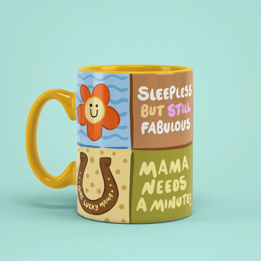 Left view of My Mum Mug with one lucky mama horseshoe