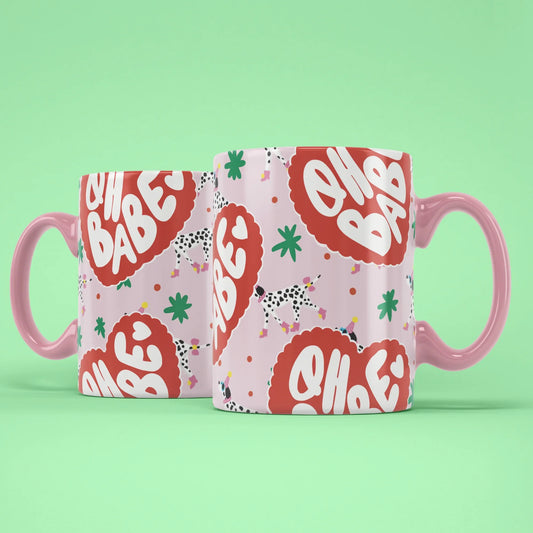 Oh Babe Mug – two mugs showing front and back of the Oh Babe design