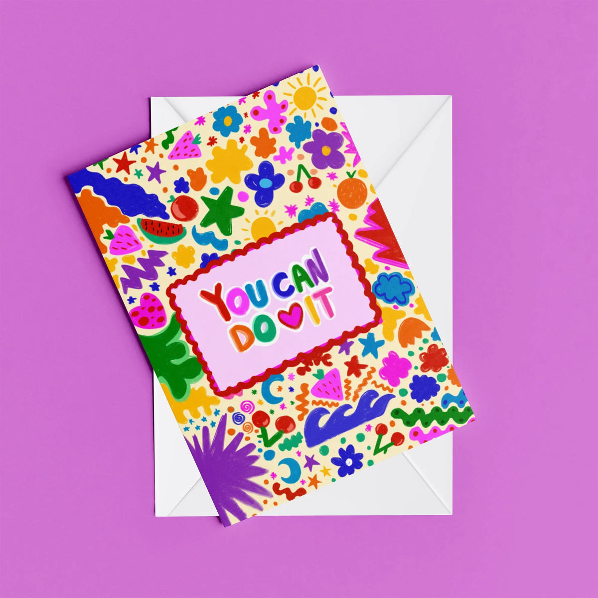 You Can Do It Card – card resting on its envelope