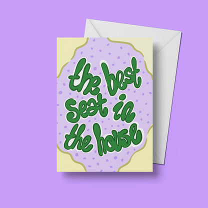 The Best Seat in the House Print – upright front view of the illustrated design