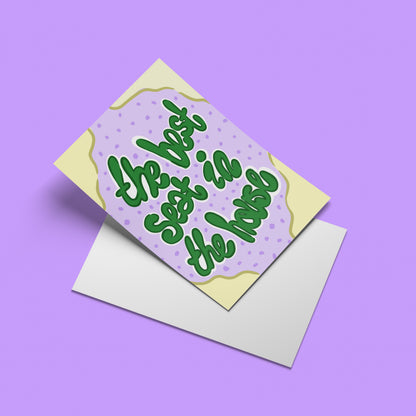 The Best Seat in the House Print – angled standing view of the illustrated design