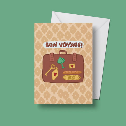 Bon Voyage Card – front view with envelope