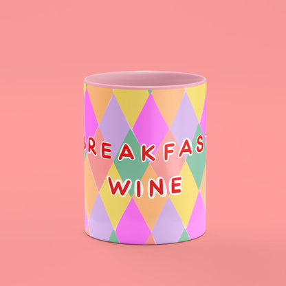 Breakfast Wine Mug – front view of Breakfast Wine lettering