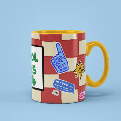 Cool Dads Club Mug with chequerboard pattern and Best Dad foam finger