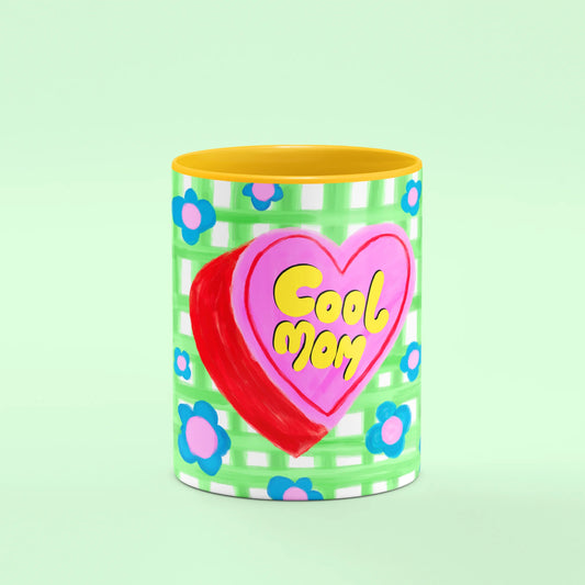 Front view of Cool Mom Mug, a stylish gift for mums