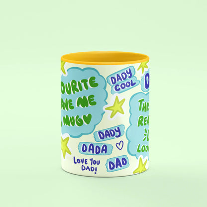Front view of Dad Fuel Mug, a funny coffee gift for dads