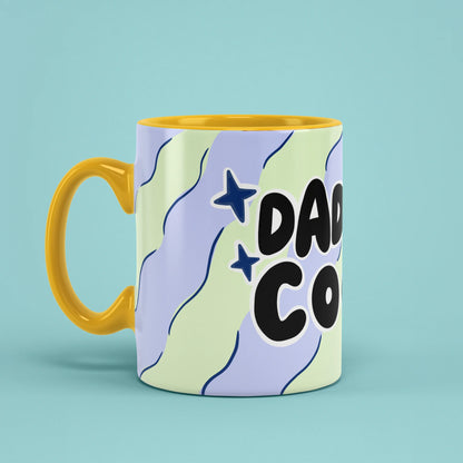 Left view of Daddy Cool Mug with bold black lettering