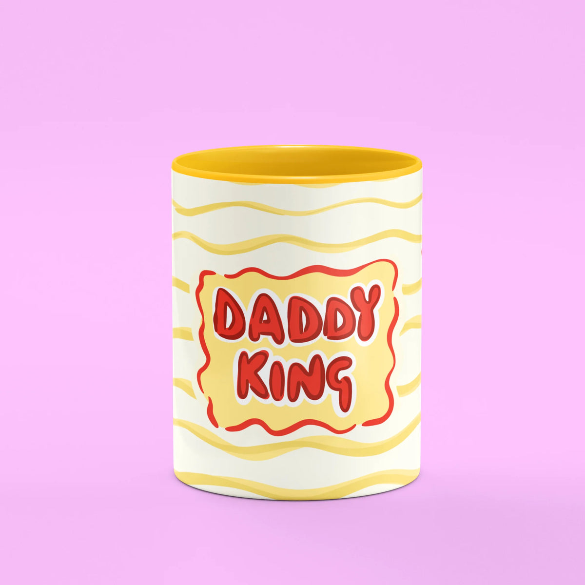 Front view of Daddy King Mug, a royal gift for dads