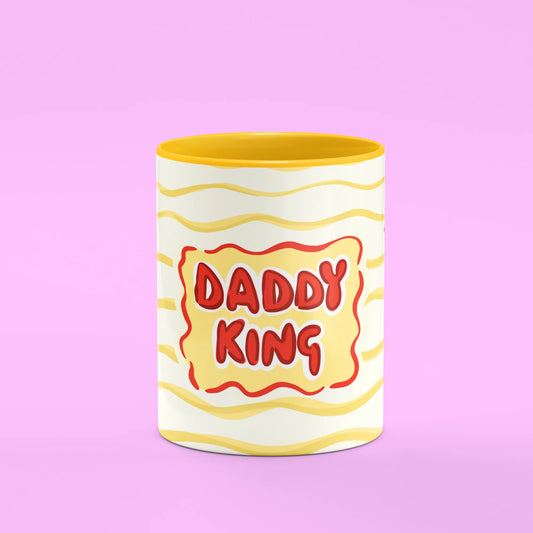 Front view of Daddy King Mug, a royal gift for dads