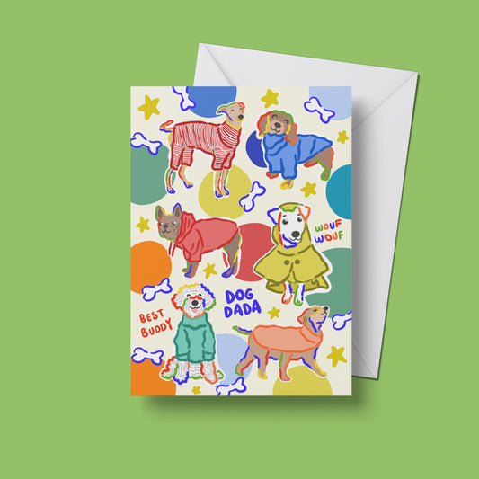 Dog Dad Print – upright front view of the illustrated design