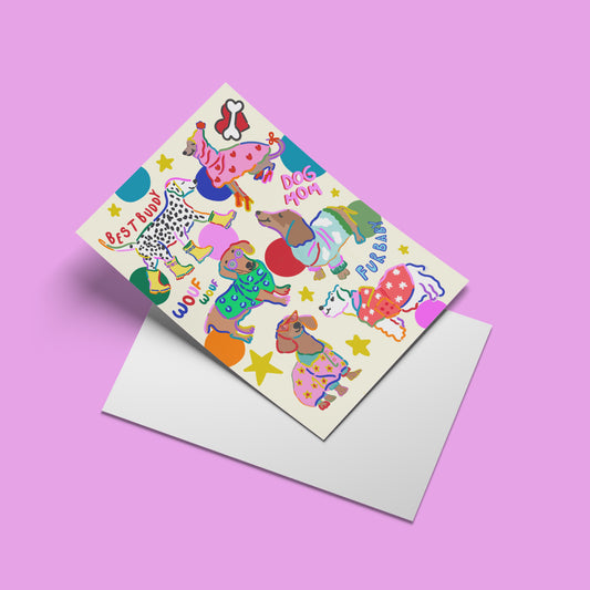 Dog Mom print – angled mock-up with envelope