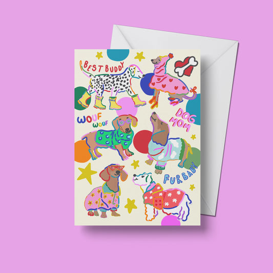 Dog Mom print – front view of colourful wall art