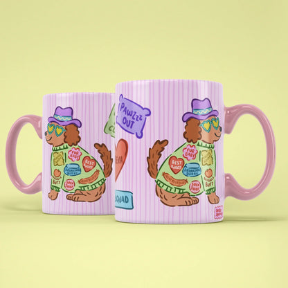 Dog Patch Mug – two mugs showing front and back of the patch design