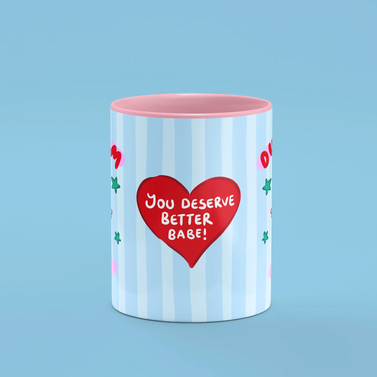Dump Him Club Mug – front view of the Dump Him Club lettering