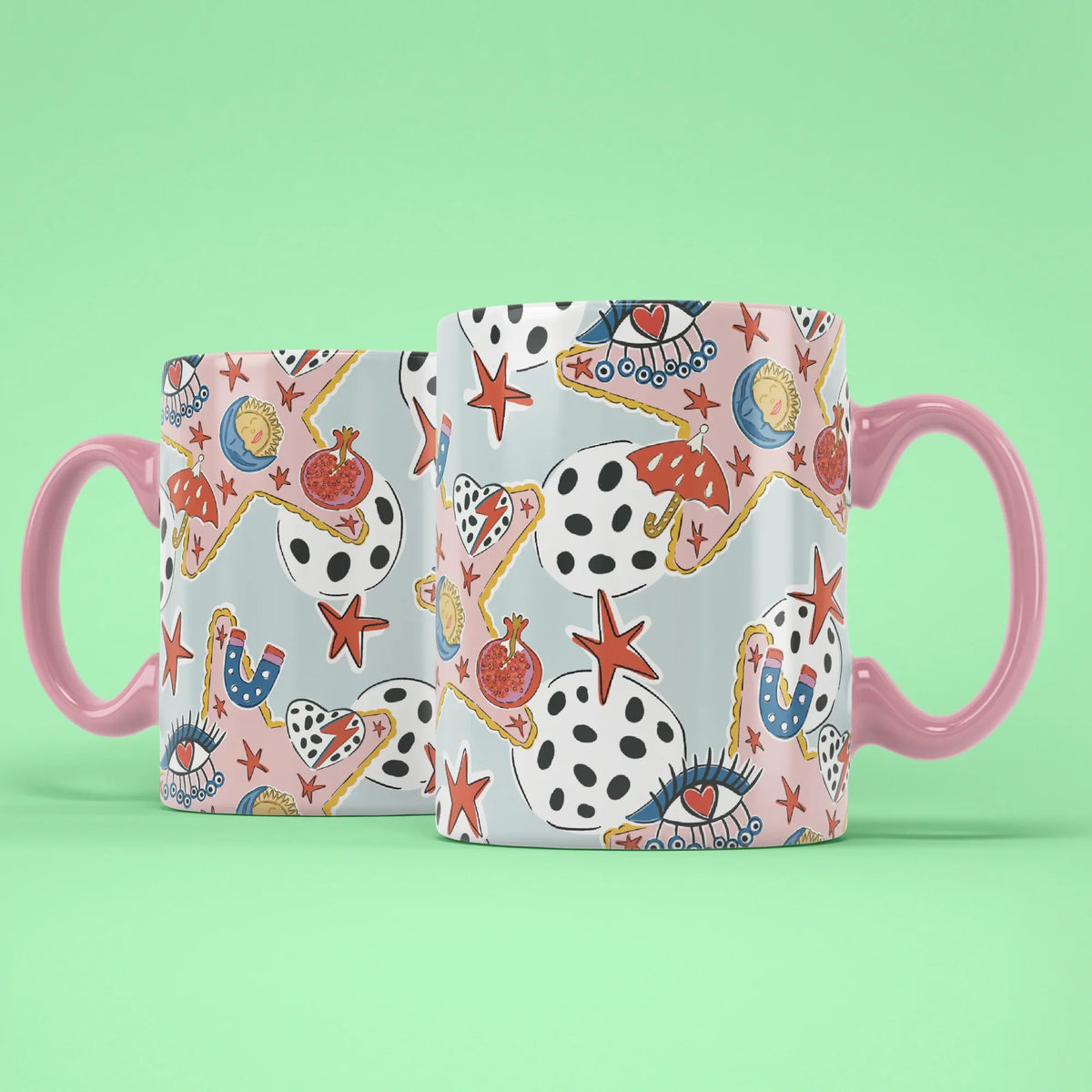 Durusko Mug – two mugs showing front and back of the symbolic star design