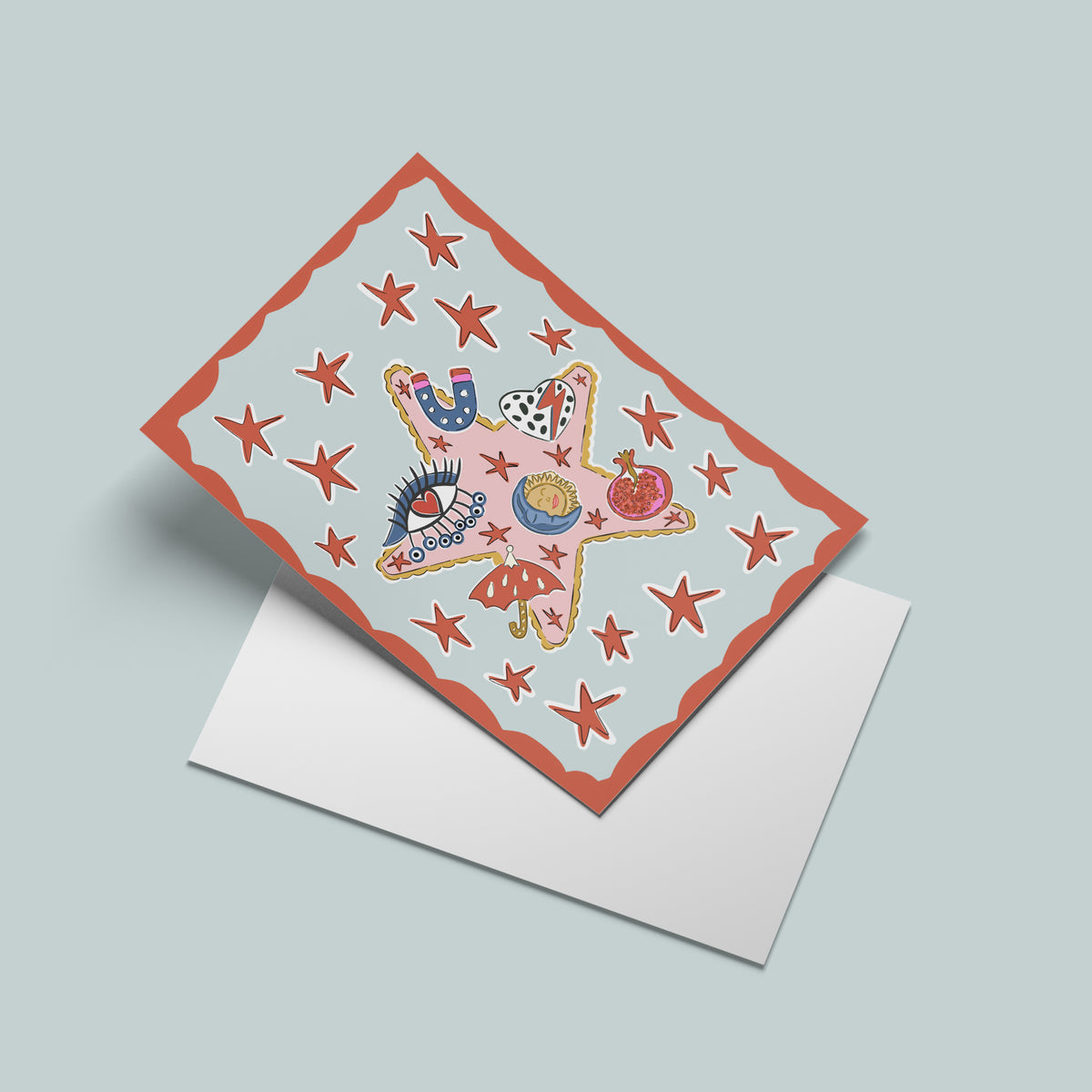 Durusko Print – angled standing view of the illustrated design