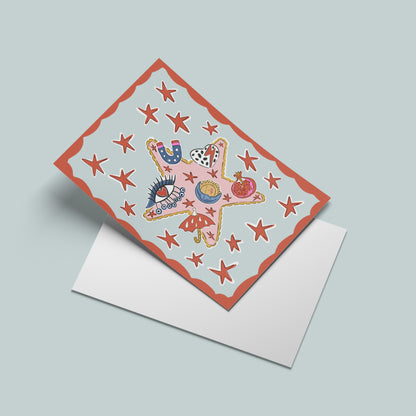 Durusko Print – angled standing view of the illustrated design