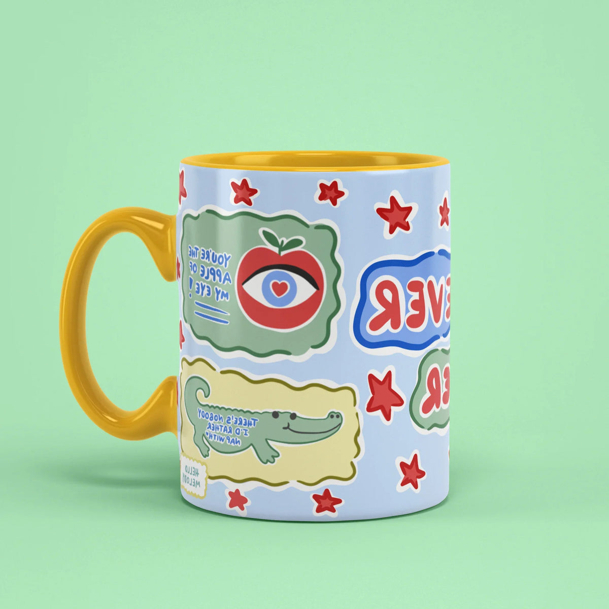 Ever Mug – couples cup with yellow handle on left