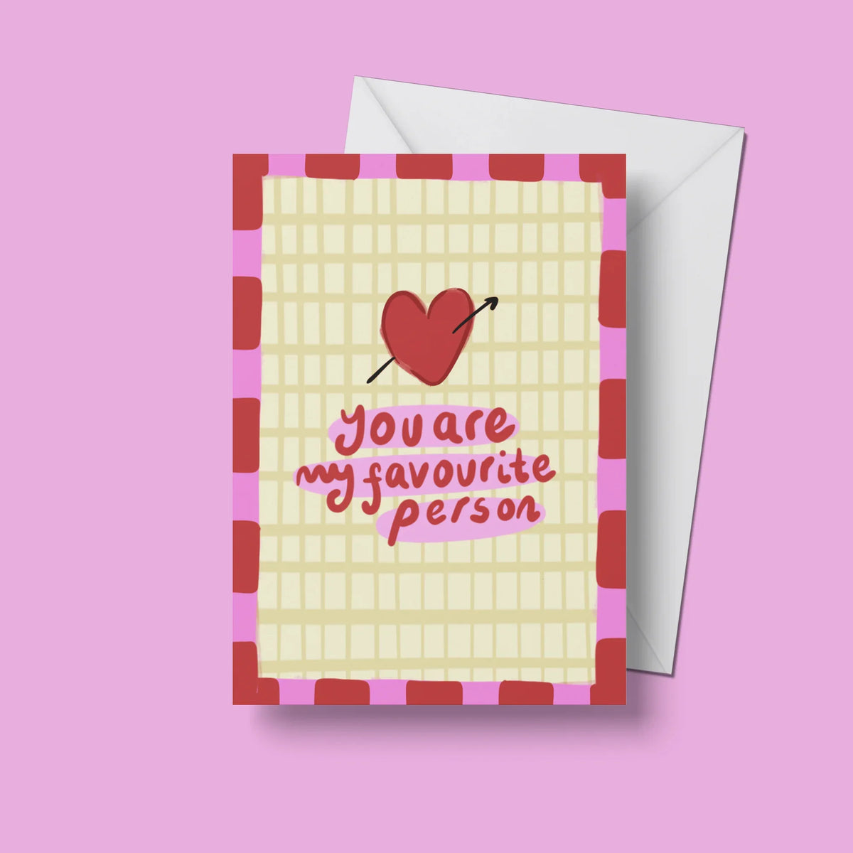 Favourite Person Card – front view with envelope