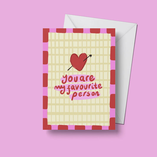 Favourite Person Card – front view with envelope