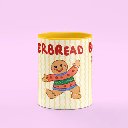 Gingerbread Boogie Mug – front view of gingerbread dancers in jumpers