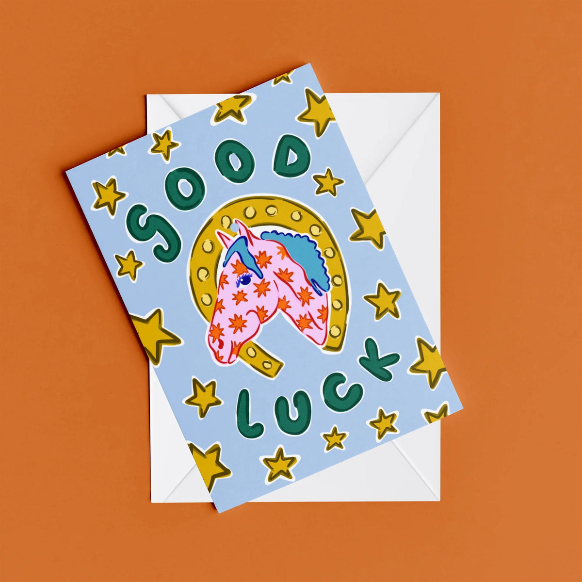 Good Luck Card – card resting on its envelope