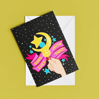 Good Luck With That Card – card resting on its envelope
