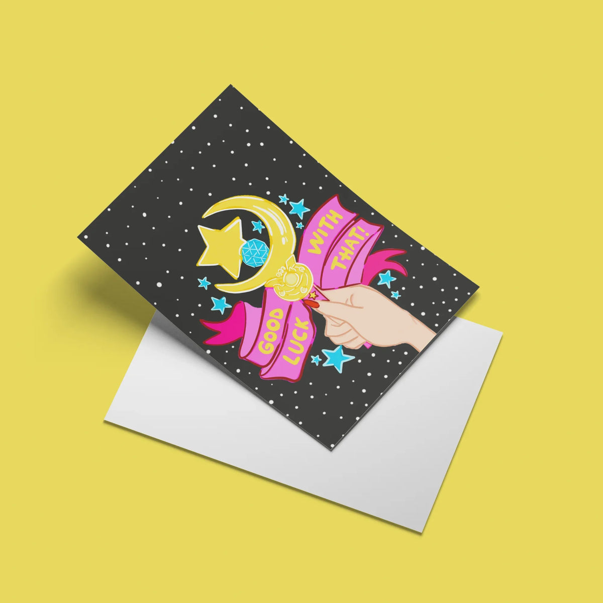 Good Luck With That Card – angled view with envelope