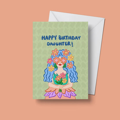 Happy Birthday Daughter Card – front view with envelope