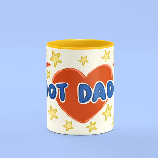 Front view of Hot Dada Mug, a fun gift for hot dads