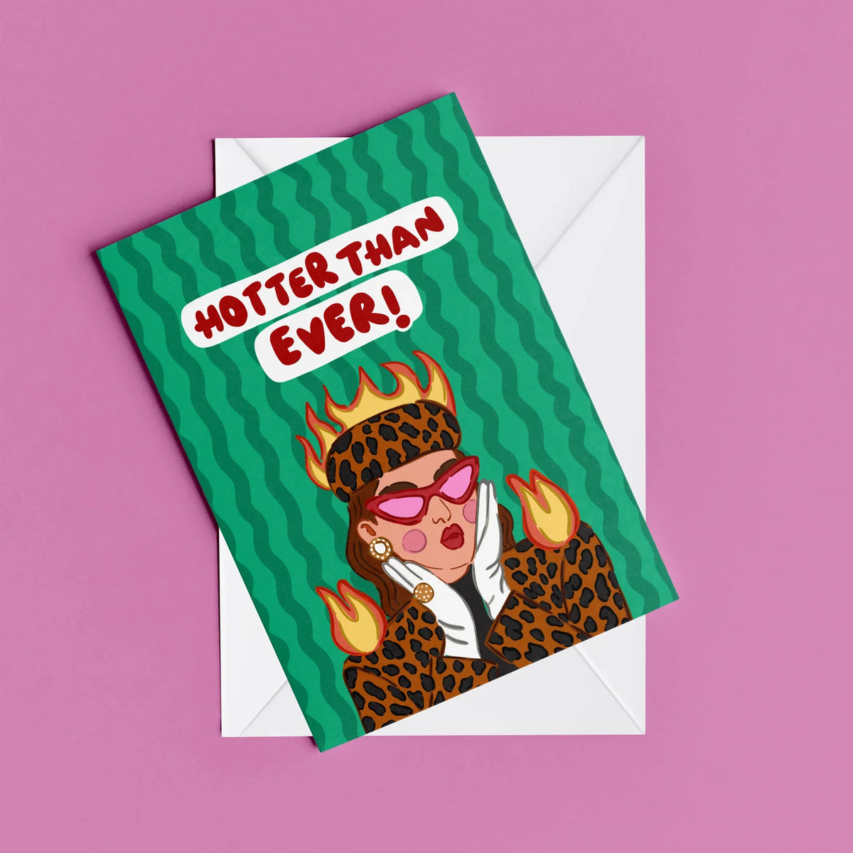 Hotter Than Ever Card – card resting on its envelope