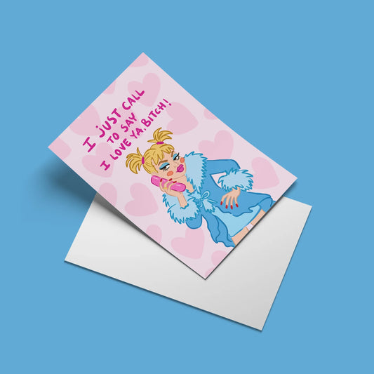 I Just Call to Say Card – angled view with envelope