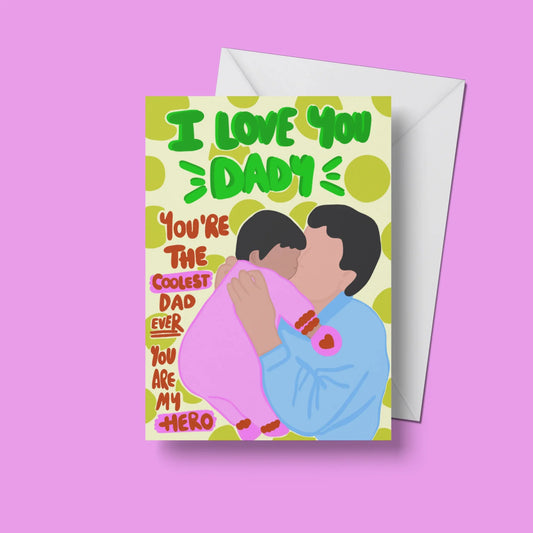 I Love You Daddy Card – front view with envelope