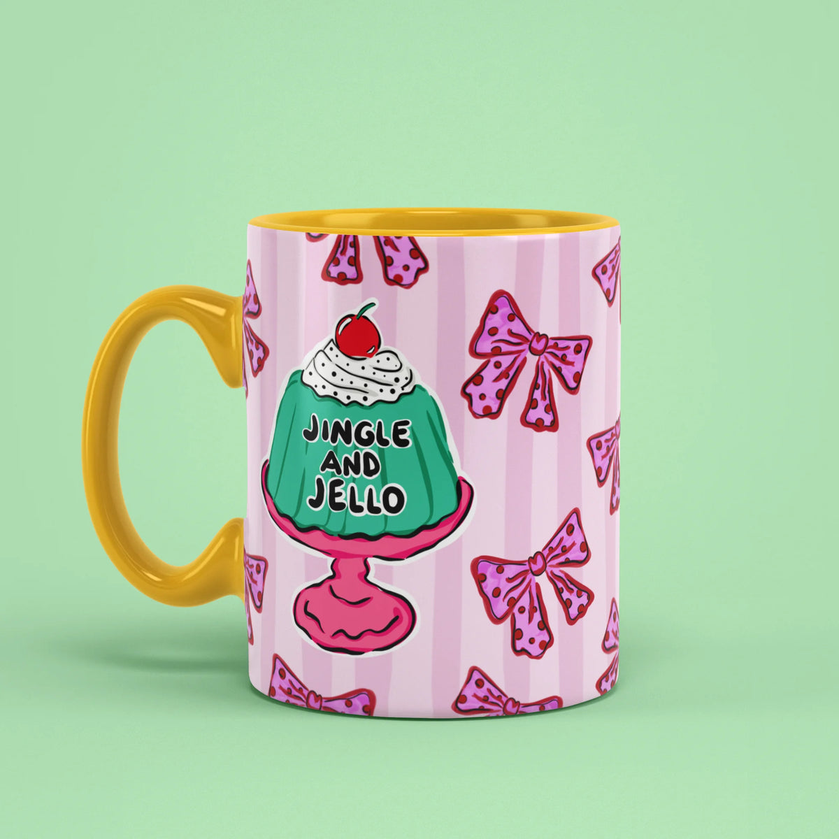 Left view of Jelly Mug with yellow handle
