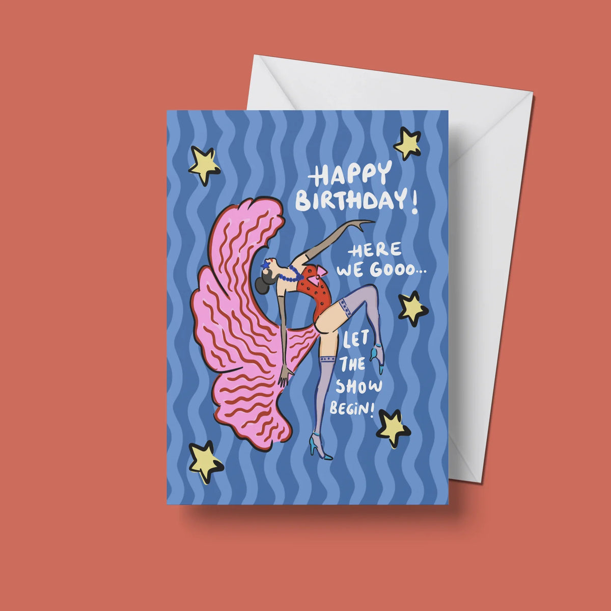 Let the Show Begin Card – front view with envelope