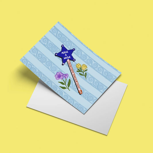 Make a Wish Card – angled view with envelope