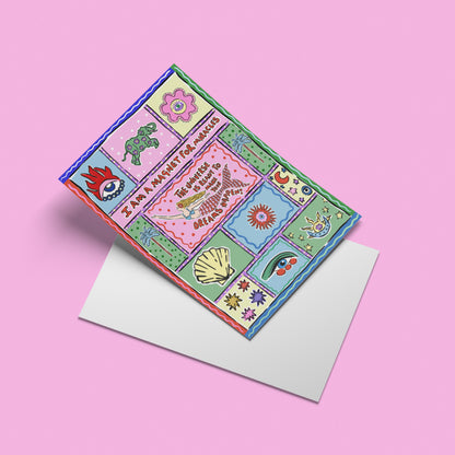 Mermaid Manifest Print – angled standing view of the illustrated design