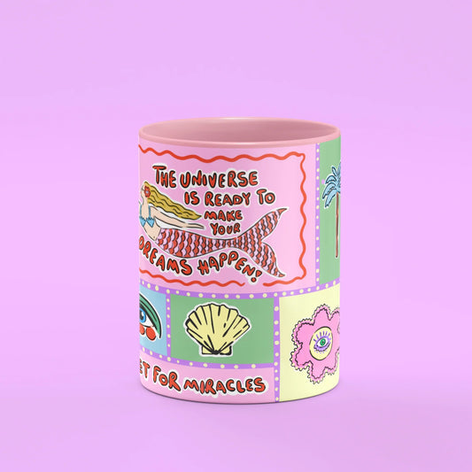 Mermaid Mug – front view of mermaid and affirmation panels
