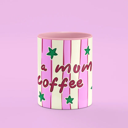 Front view of the Mum’s Coffee Mug showing the Mummy’s Coffee lettering
