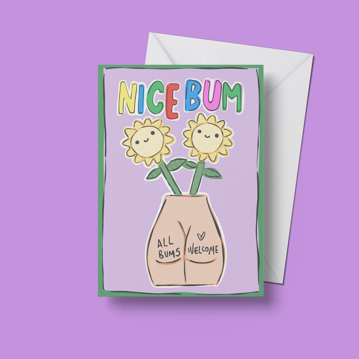 Nice Bum print – front view of colourful wall art