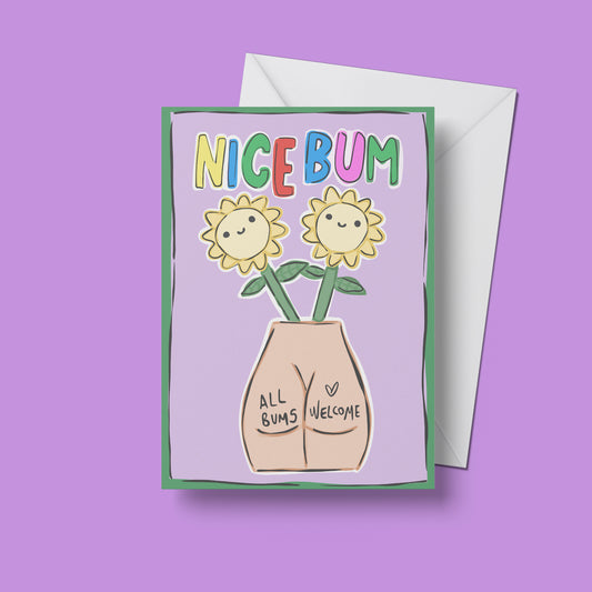 Nice Bum print – front view of colourful wall art