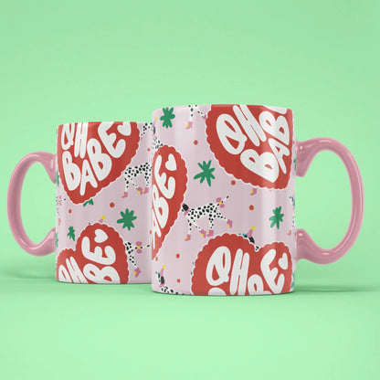 Oh Babe Mug – two mugs showing front and back of the Oh Babe design