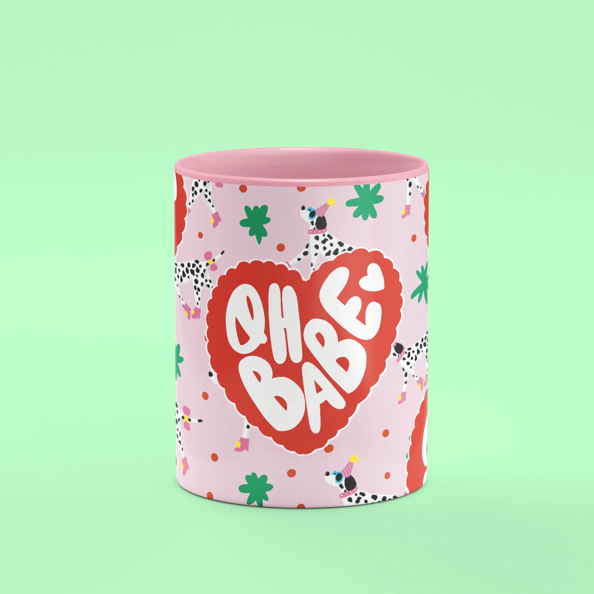 Oh Babe Mug – front view of Oh Babe hearts