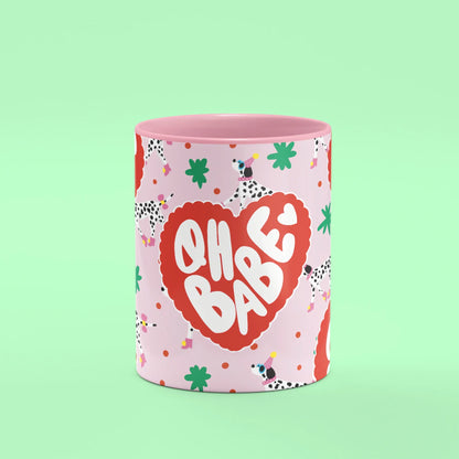 Oh Babe Mug – front view of Oh Babe hearts