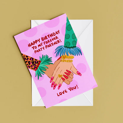 Party Partner Card – card resting on its envelope