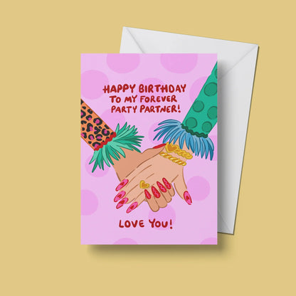 Party Partner Card – front view with envelope