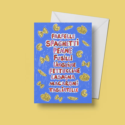 Pasta Print – upright front view of the illustrated design